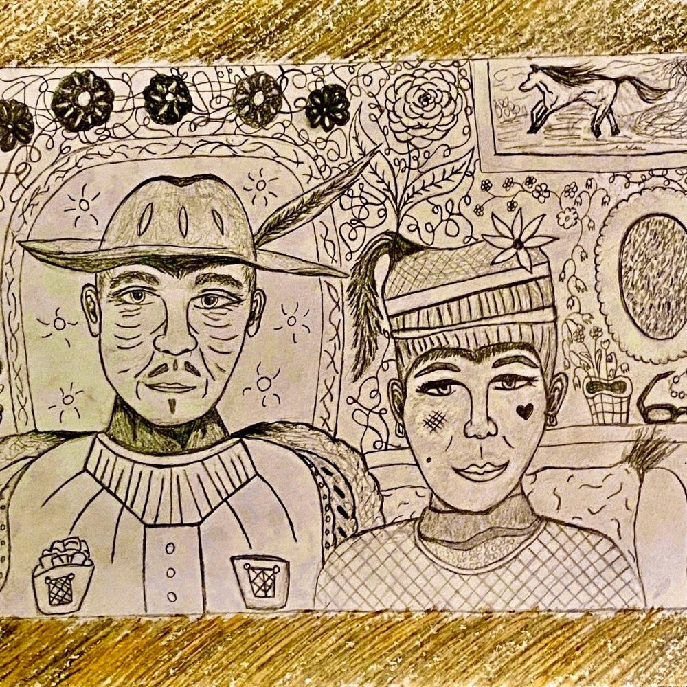 Renaissance Lovers Sketch - Original Art